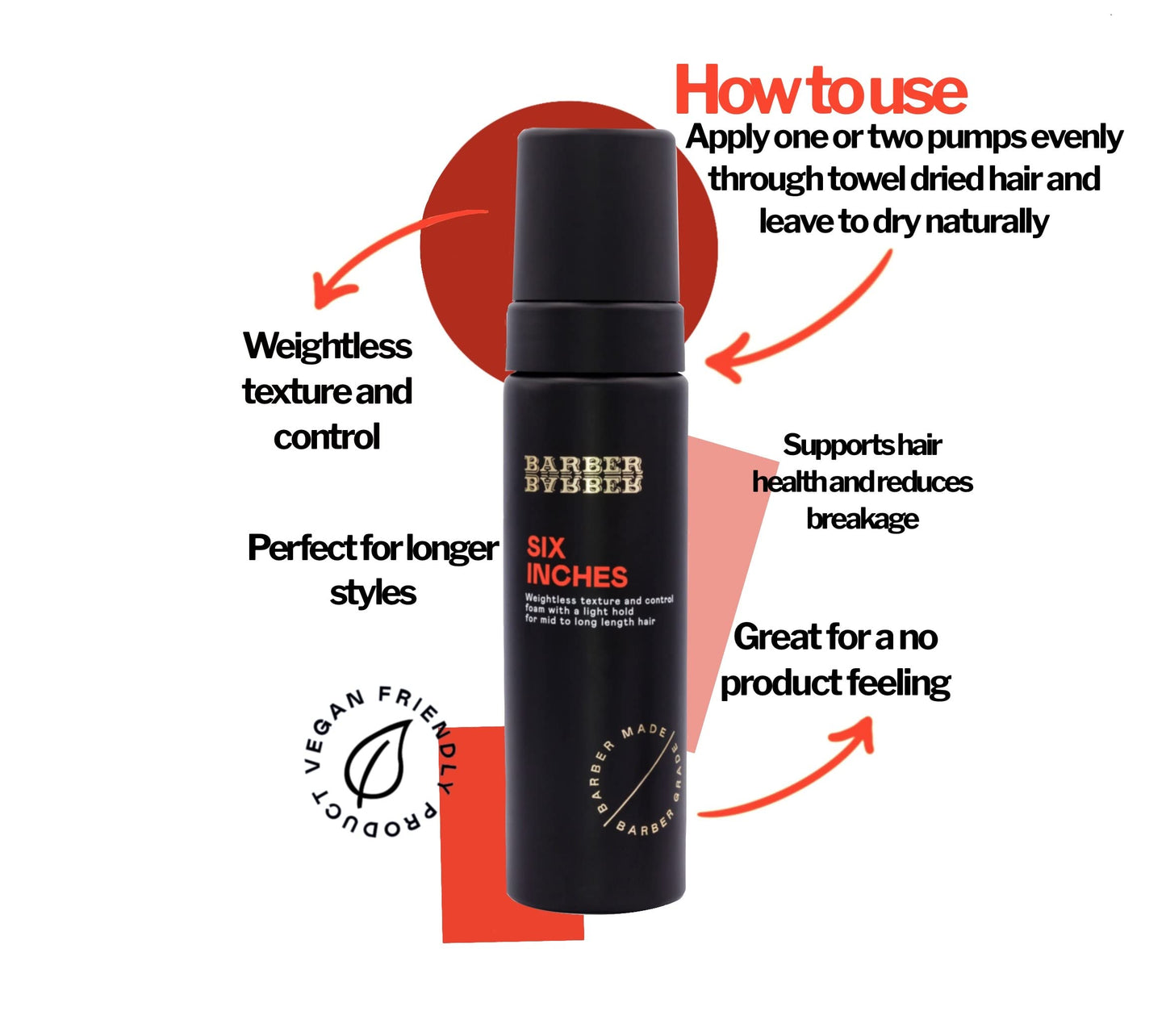 - Six Inches | Weightless Texture Foam | Medium Hold | Long Lasting -