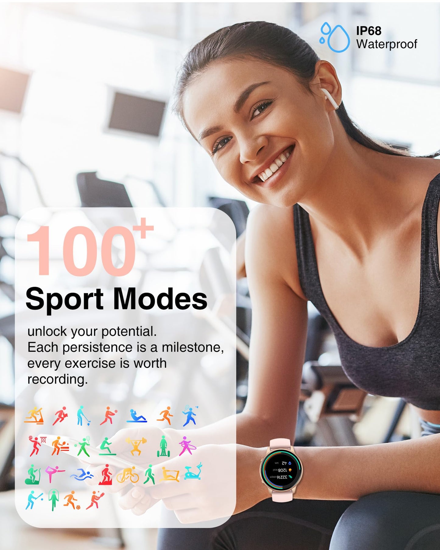 - TUYOMA | Smart Watches for Women | Fitness Watch | 1.32'' Touch Screen |Step Counter | Waterproof -