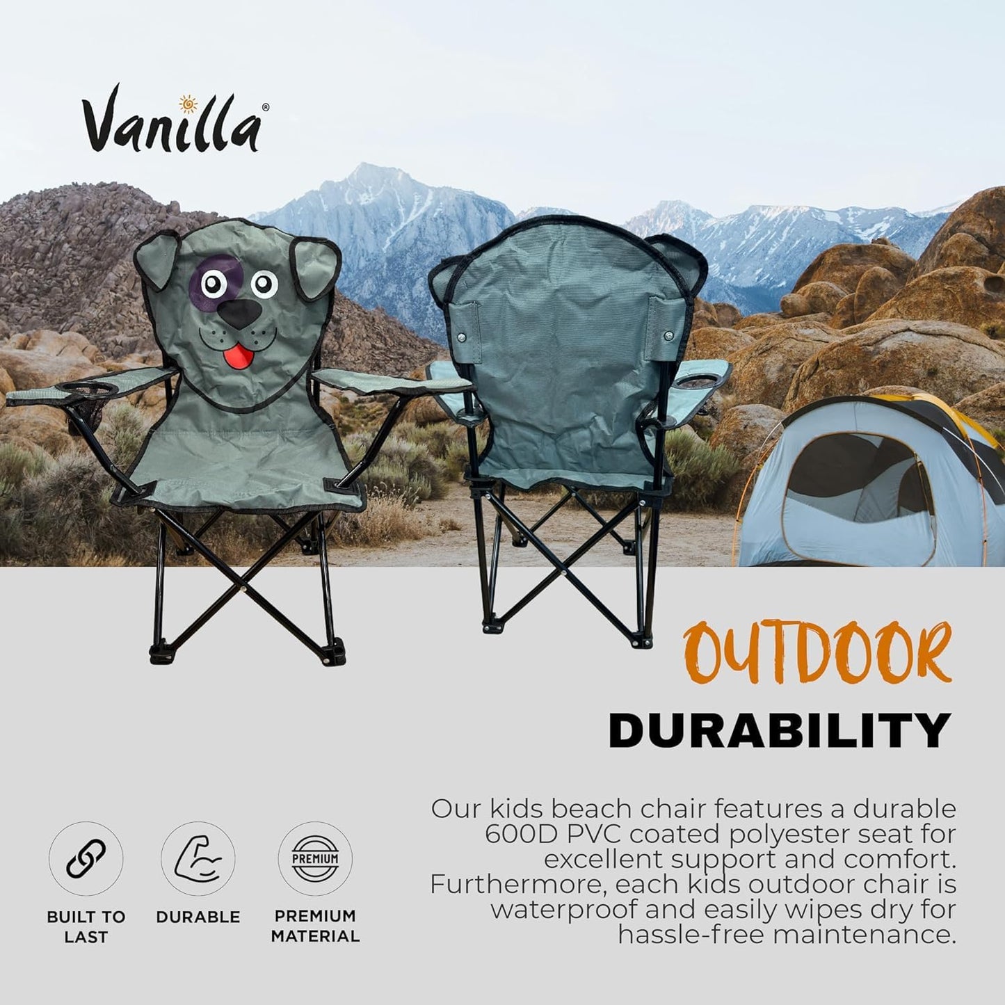 - Kids Camping Chair Kids Garden Chair | Toddler Saftey Lock | Lightweight Childs Compact Chair with Cup Holder -