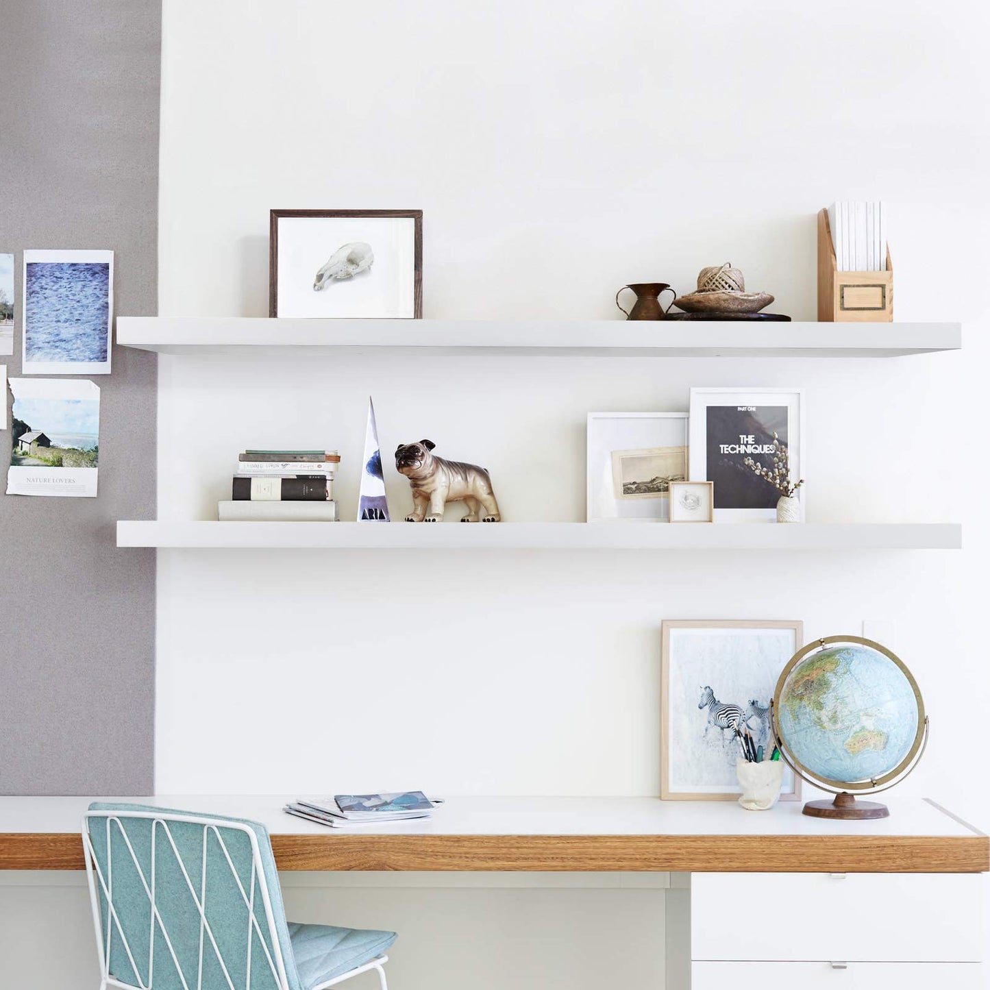 - eSituro Floating Shelves | Set of 4 Large White Wall Shelves -