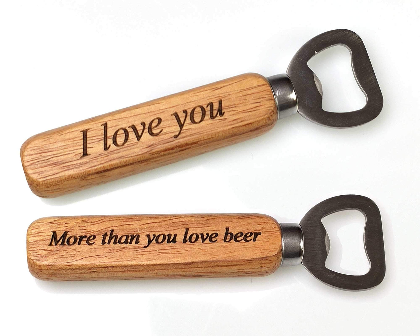 - Personalised Engraved Bottle Opener with Wood Handle -