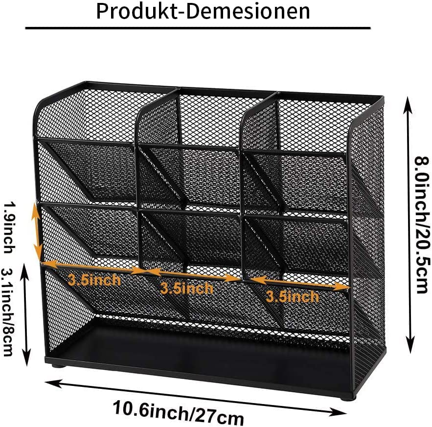 - Marbrasse Mesh Desk Organiser | Multi-Functional Pen Holder | Desktop Stationary Organiser -