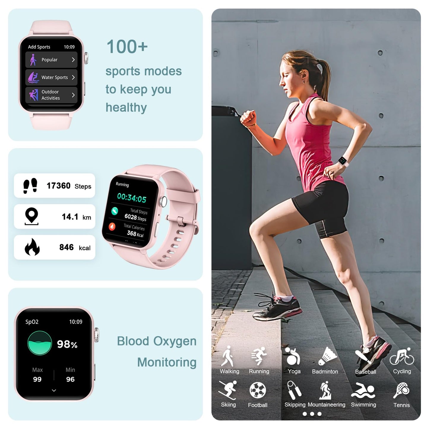 - IOWODO Smart Watch for Women | Voice Assistant Fitness Watch -