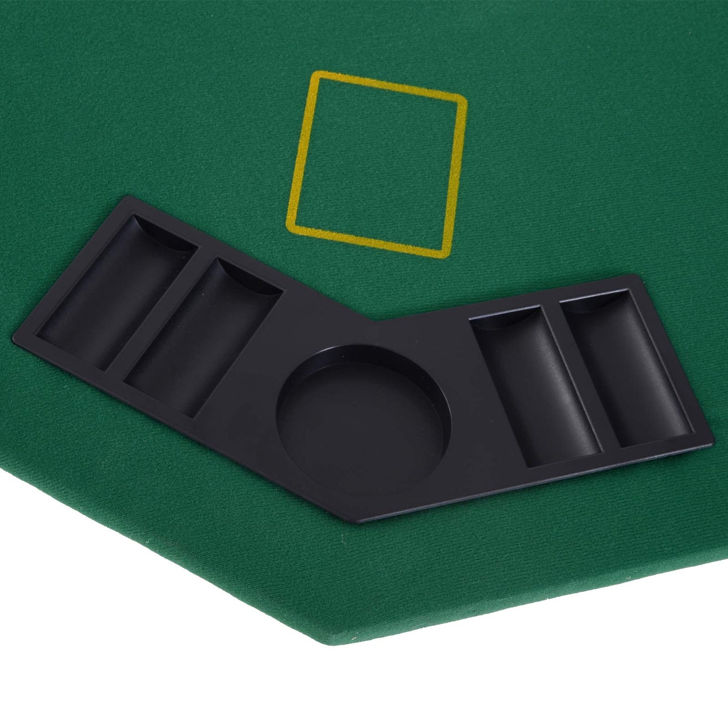 - HOMCOM 8 Player Folding Games Poker Table | Chip Cup Holder | Steel Base | Felt Top | Octagon -