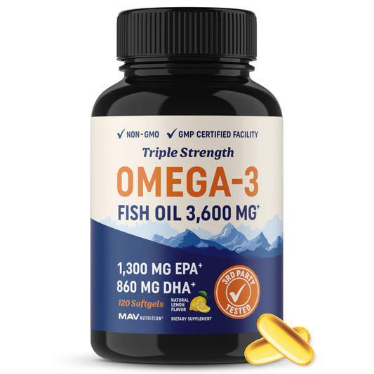 - Omega-3 Fish Oil Supplement 3600 mg | EPA & DHA | Best Source of Omega 3 | Lemon Softgel Capsules -