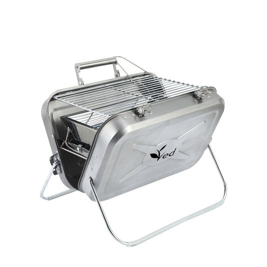 - Ved Portable Folding Picnic and Camping BBQ, Silver -