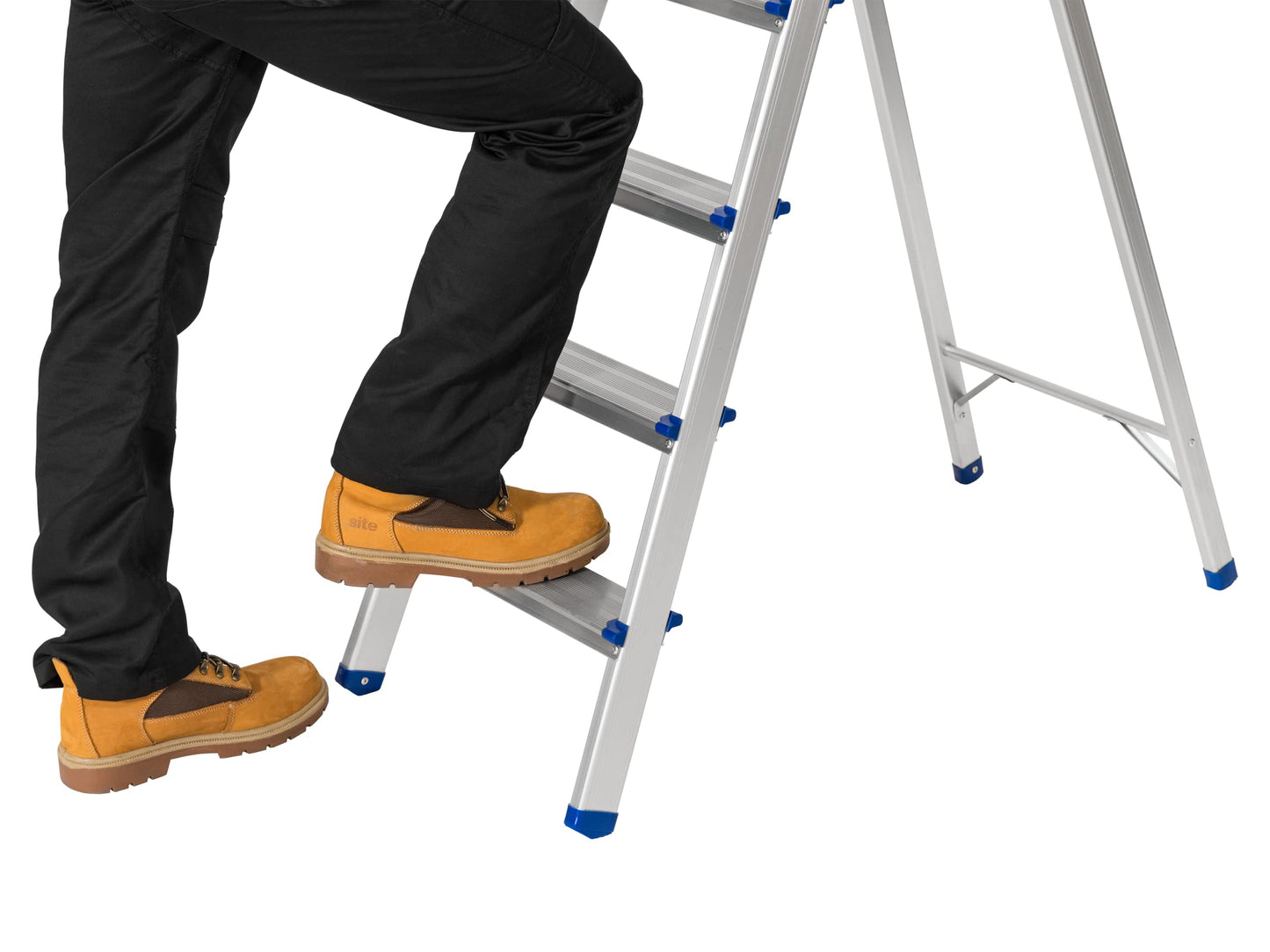 Aluminium Step Ladder, Lightweight Portable, Heavy Duty 3 or 4 or 5 Tread Folding Ladder (5 Tread)