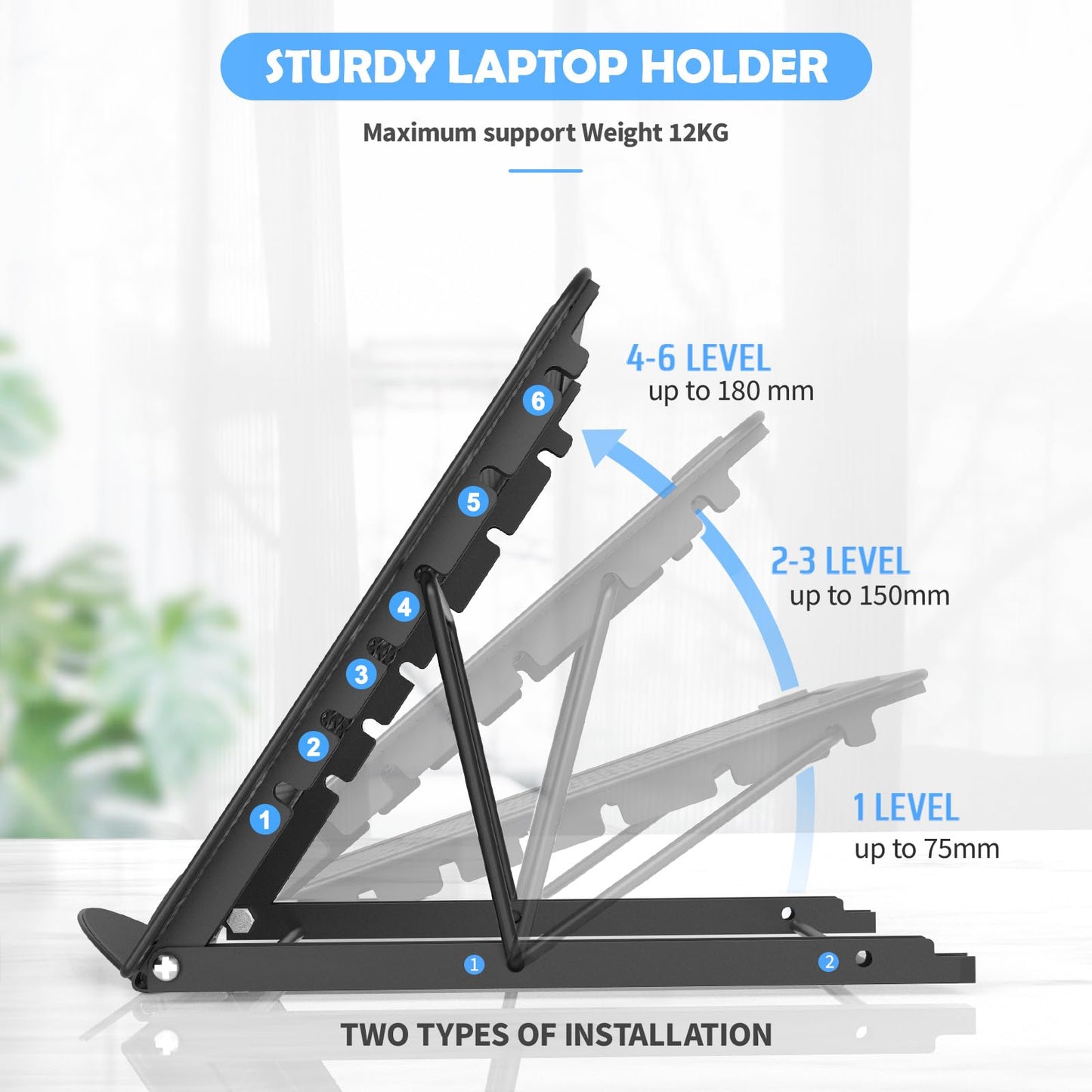 - Jumkeet Laptop Stand | Foldable Portable Ventilated Desktop Laptop Holder -