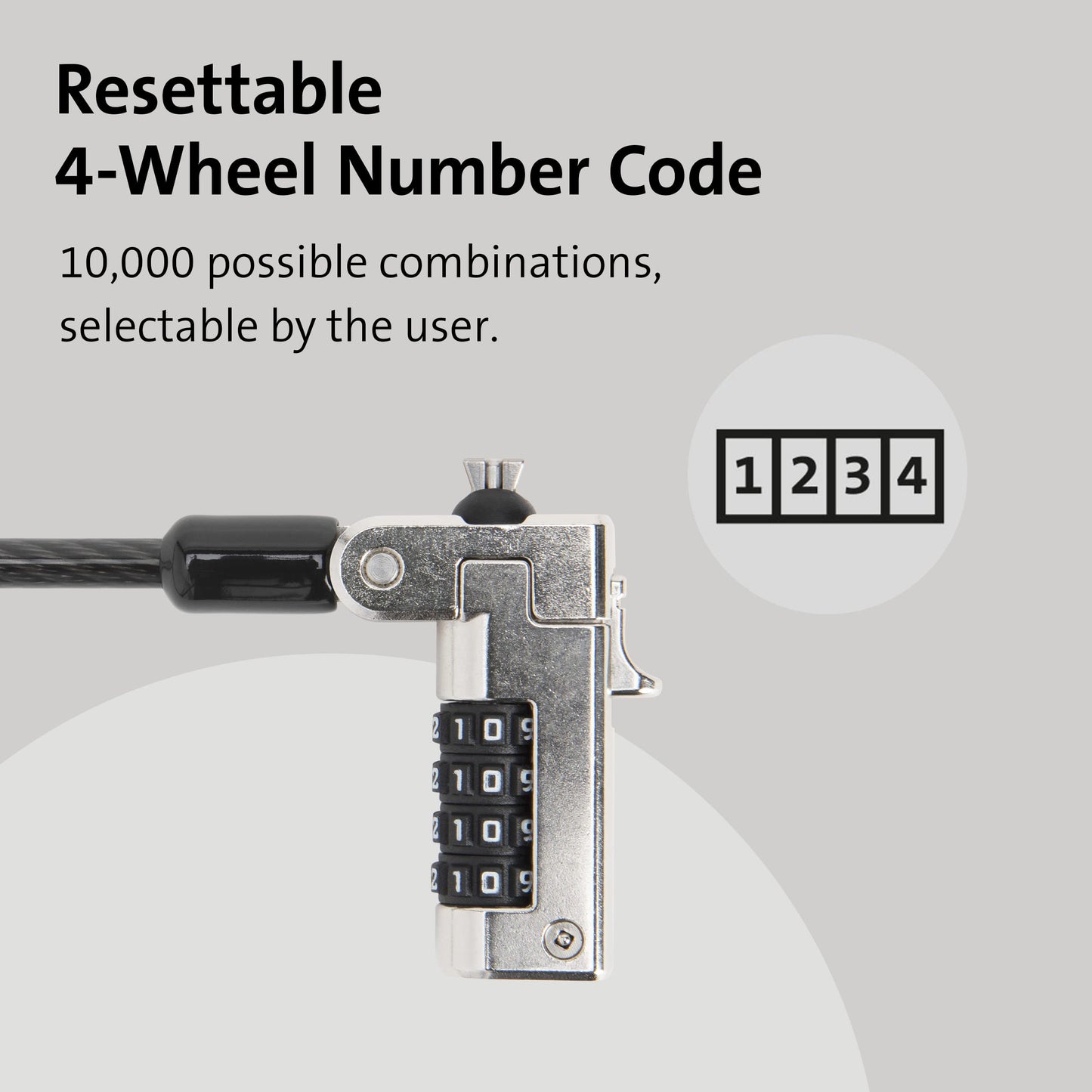 - Kensington N17 Combination Laptop Lock | Tough Lock Head & Carbon Steel Cut-Resistant Cable -