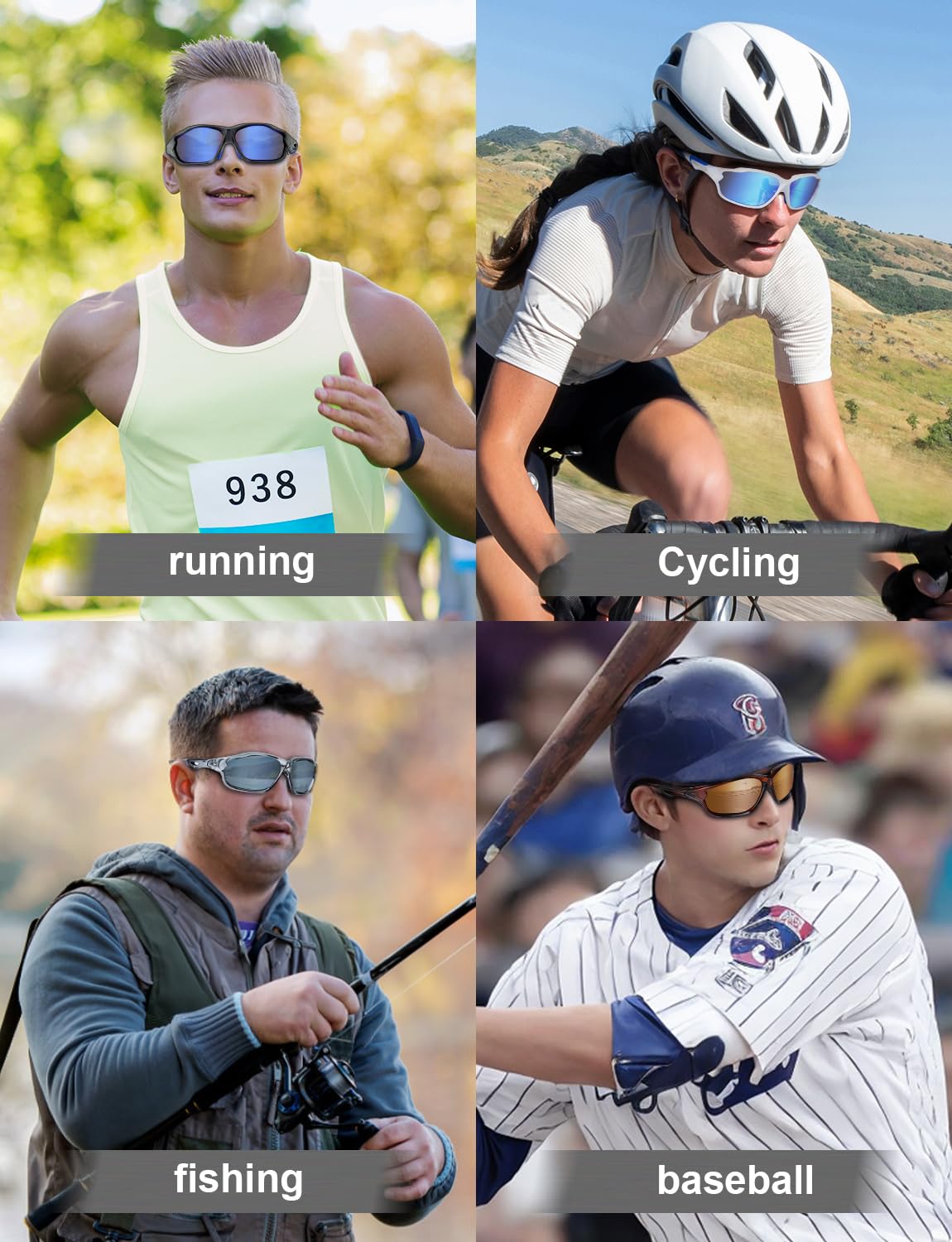 BEACOOLCycling Glasses Polarized Sports Sunglasses for Men Women UV400 Protection Tac Mens Sunglasses For Softball Fishing Baseball Running Golf (BlackRed)