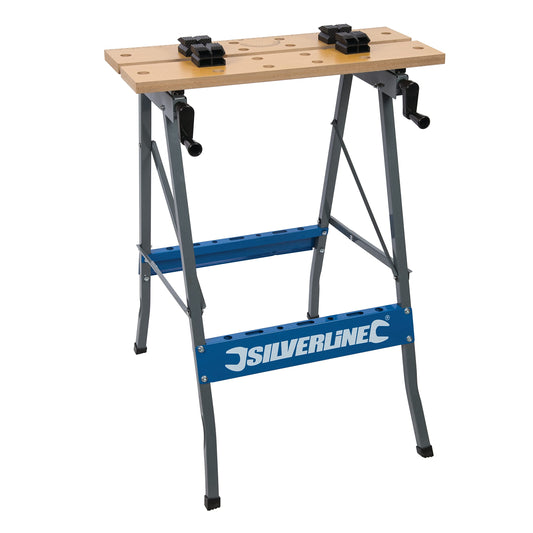 - Silverline TB01 | Portable Folding Workbench | Brown | 100kg -