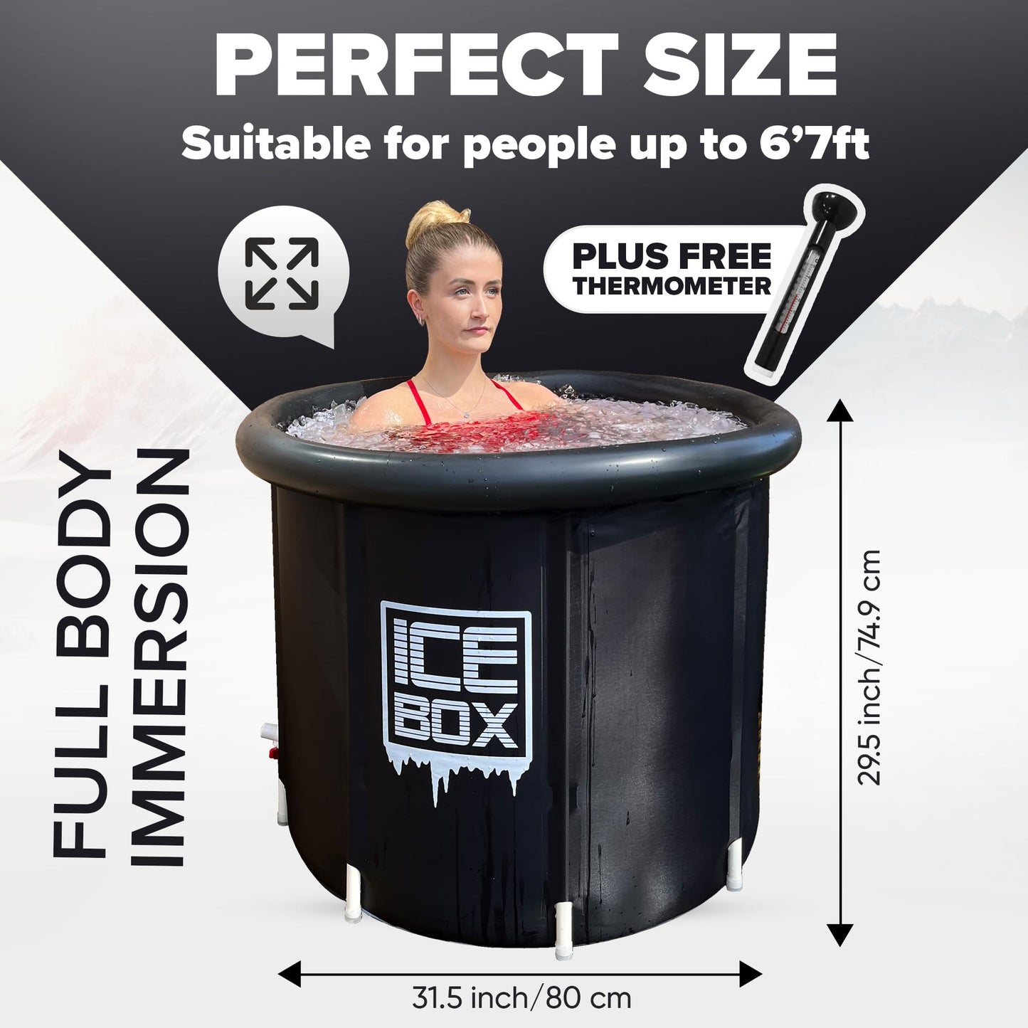 - IceBox | Ice Bath Tub Outdoor | Lid | 320L Cold Water Therapy Tub -