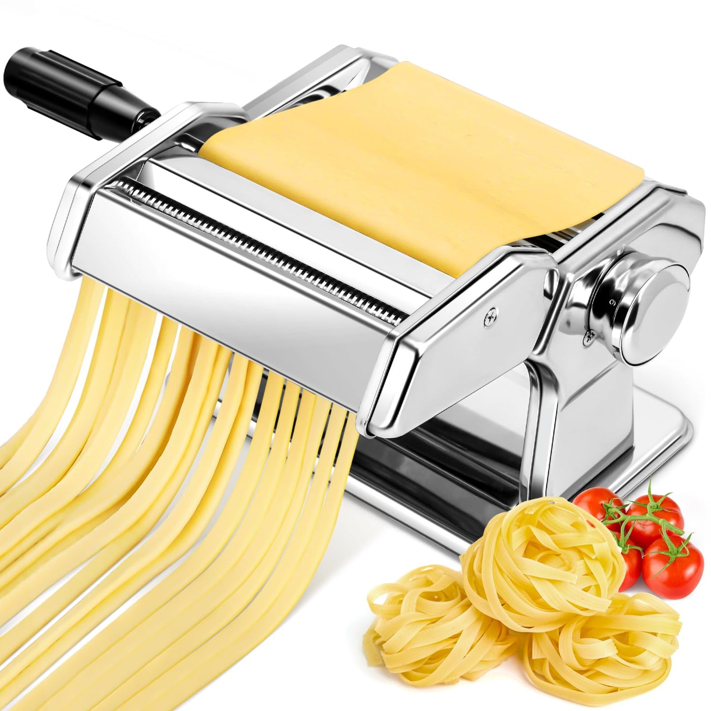 - Manual Pasta Maker Machine | Stainless Steel Pasta Roller and Cutter -
