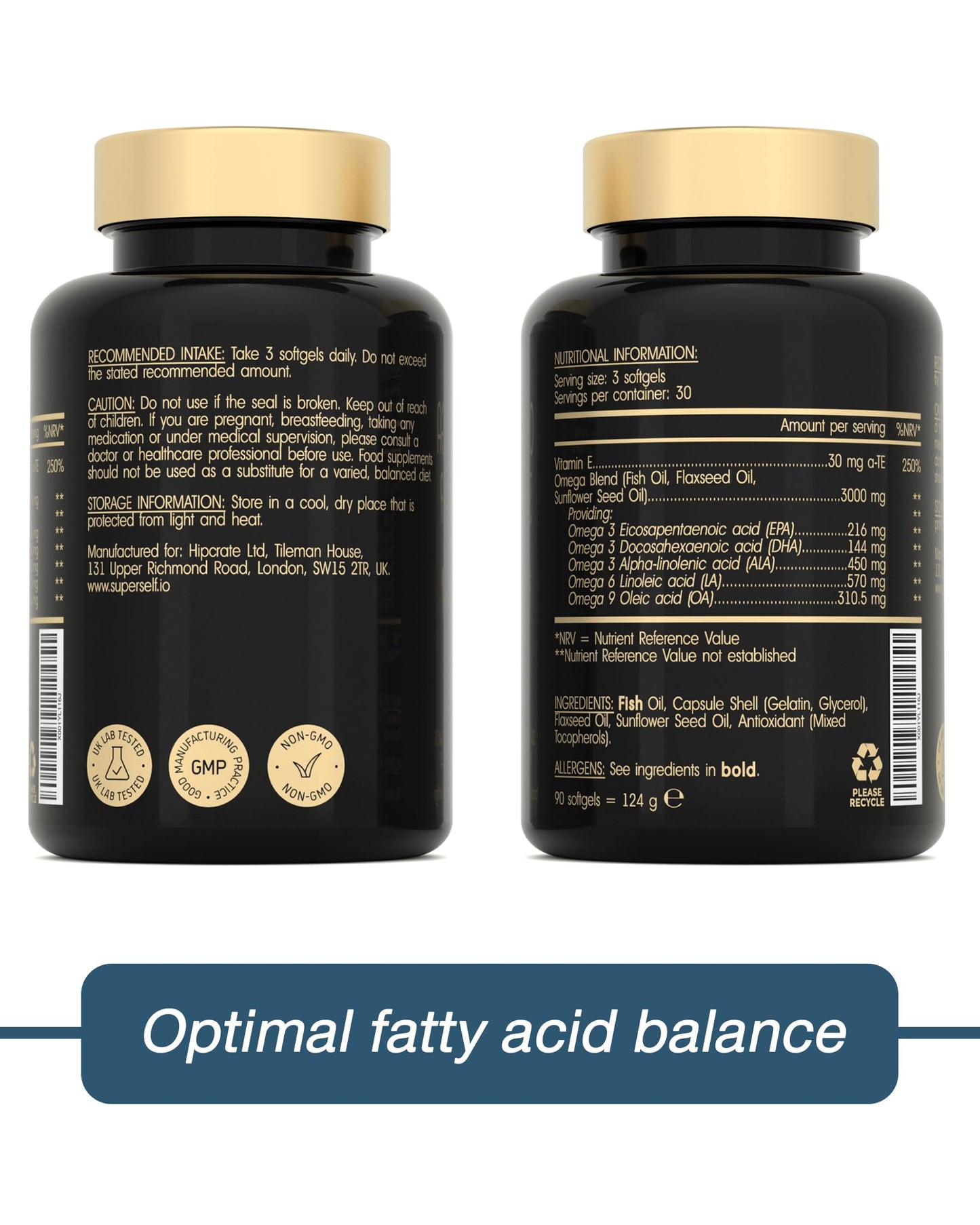 - Omega 3 6 9 Capsules | Premium Fish Oil, Flaxseed & Sunflower Oil | 90 Easy to Swallow Softgel Tablets -