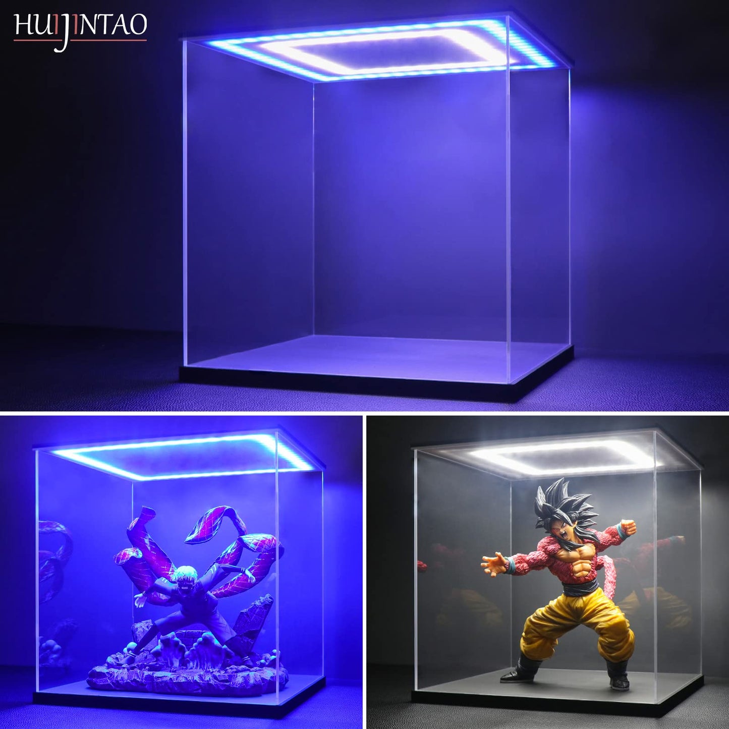 - Huijintao Clear Acrylic Display Case With Light for Collectibles -