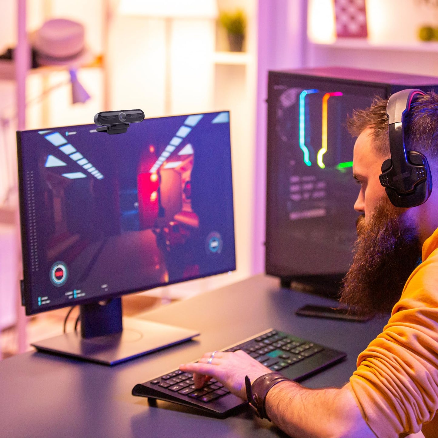 - VIZOLINK W4DS HD Webcam for PC, 1080P 60fps FHD Webcam with Microphone -