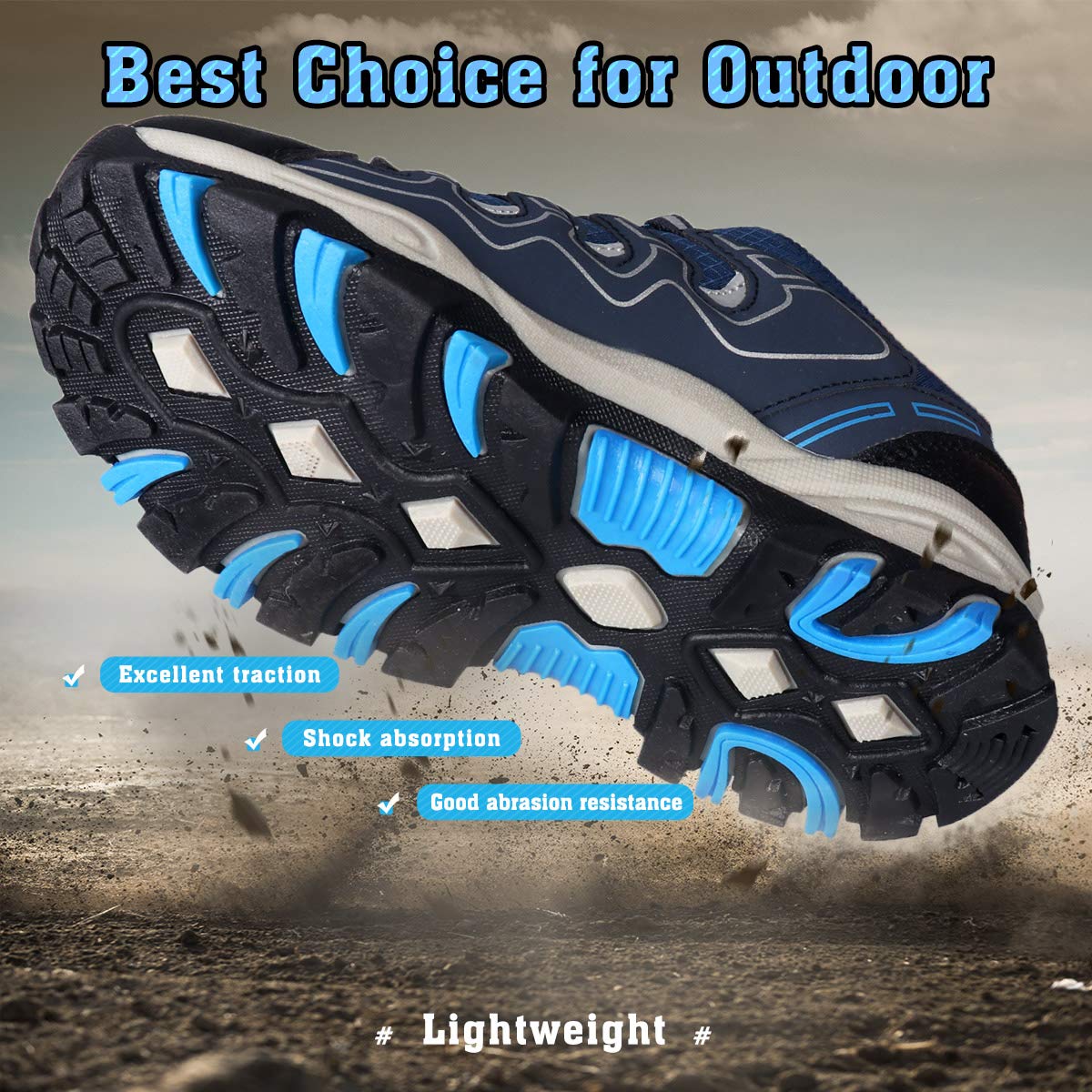 - UOVO Boys Trainers Kids Walking Shoes Low-Top Sneakers Children Waterproof Trekking Hiking Footwear Running Shoes Blue Size 4 UK