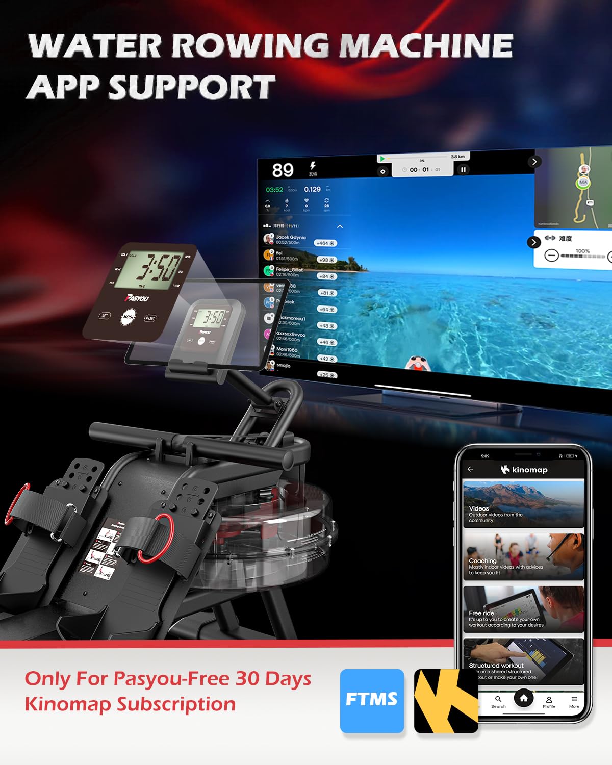 - PASYOU Water Rowing Machine | Foldable Rowing Machine for Home Gym -