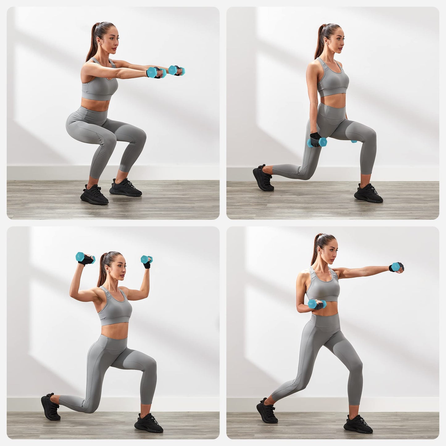 - SONGMICS Hex Dumbbells Set with Stand | 2 x 1 kg, 2 x 2 kg, 2 x 3 kg, | Hand Weights for Home Exercise, Pink, Aqua, and Blue SYL612MK -