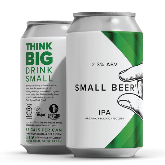 - Small Beer Organic IPA | (2.3% ABV) 6x330ml Cans | Gluten Free Craft Beer -