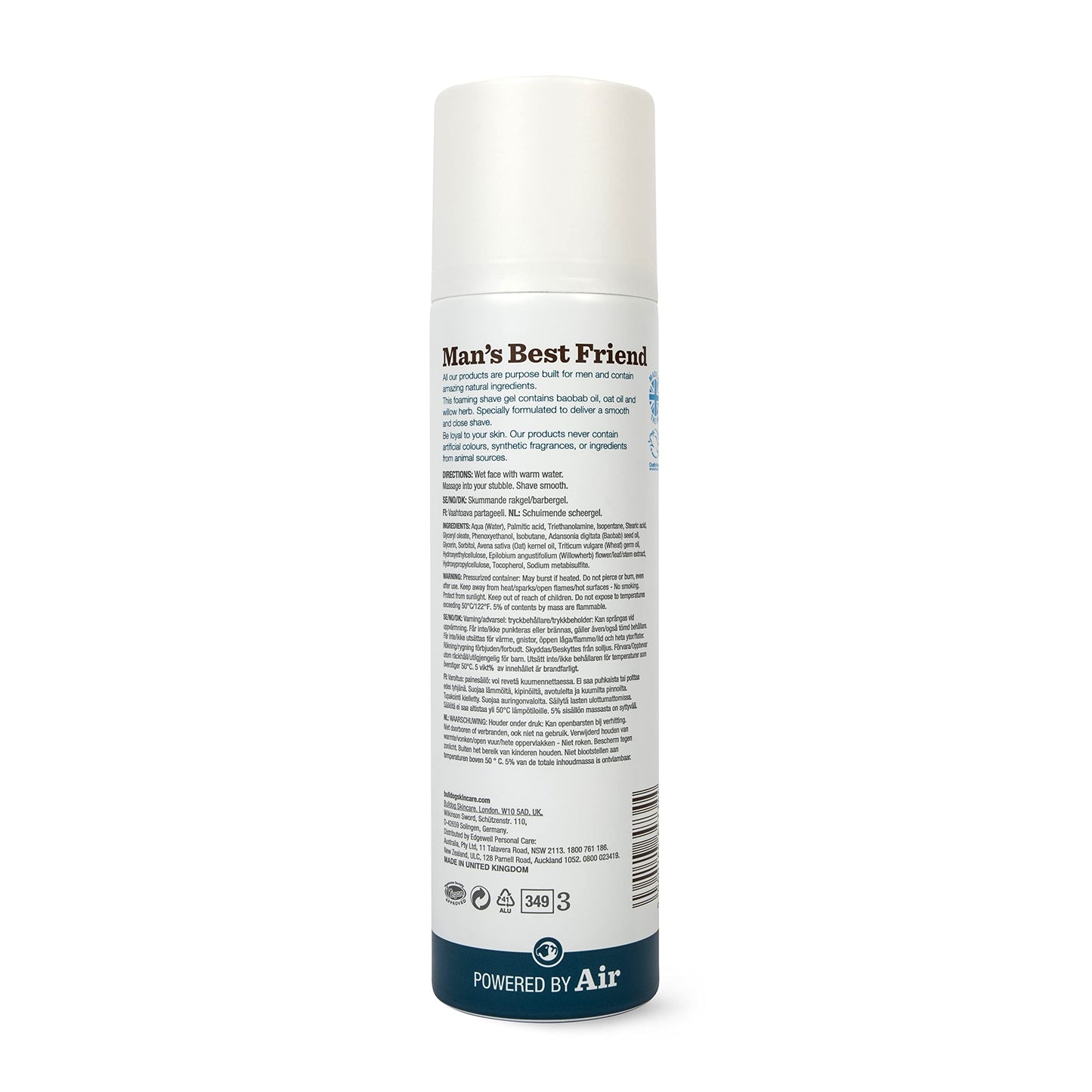 BULLDOG SKINCARE - Sensitive Foaming Shave Gel | Smooth and conditioning | 200 ml