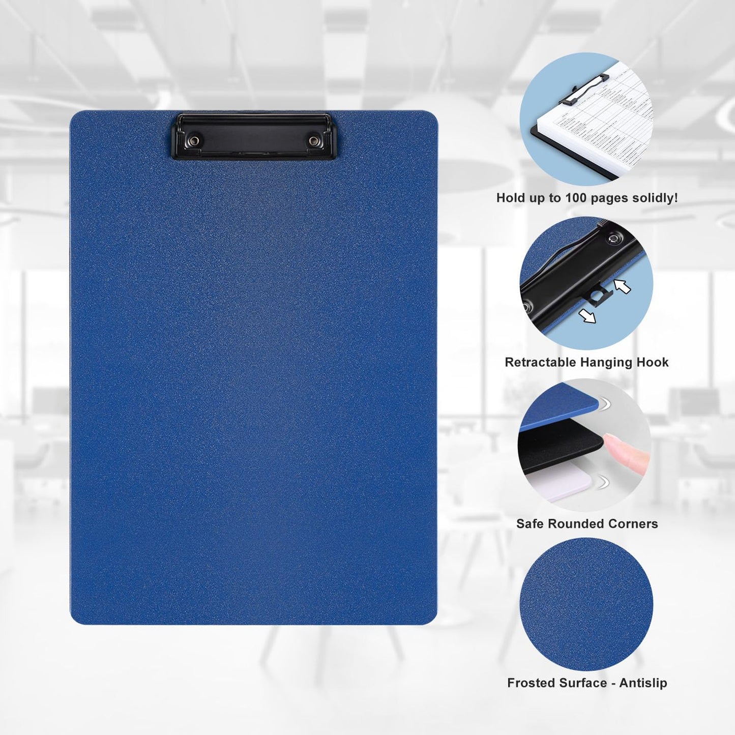 Clipboards - A4 - Plastic - 6 Pack, Offshifter Writing Clipboards with Heavy Duty Clips, Sturdy and Durable, Multi-Pack of Clipboards to Enhance The Writing Experience
