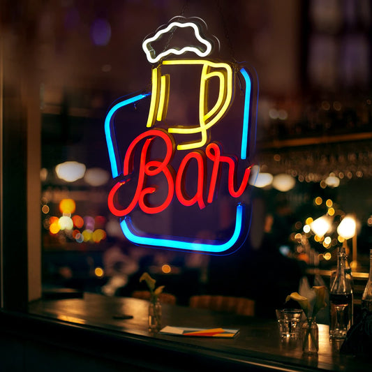 - FITNATE Neon Bar Sign | LED Neon Light Sign USB Powered Decorative Bar -