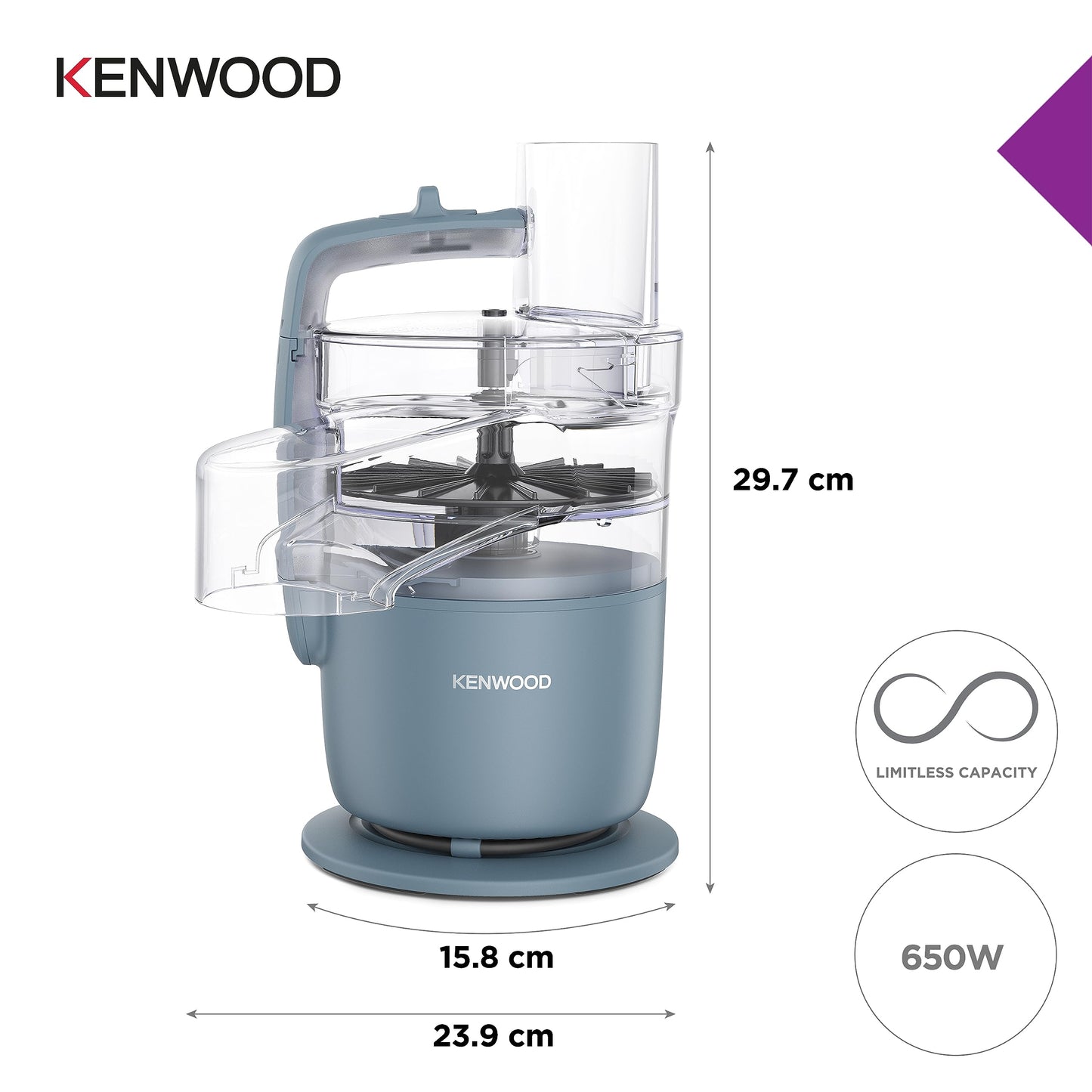- Kenwood | MultiPro Go FDP22.130GY | Food Processor | Chopping | Slicing -