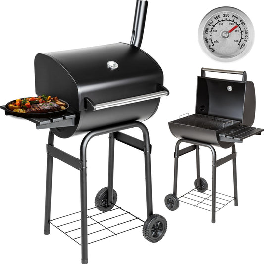 - tectake® BBQ | Charcoal & Wood | Built-in Thermometer | Adjustable Ventilation -