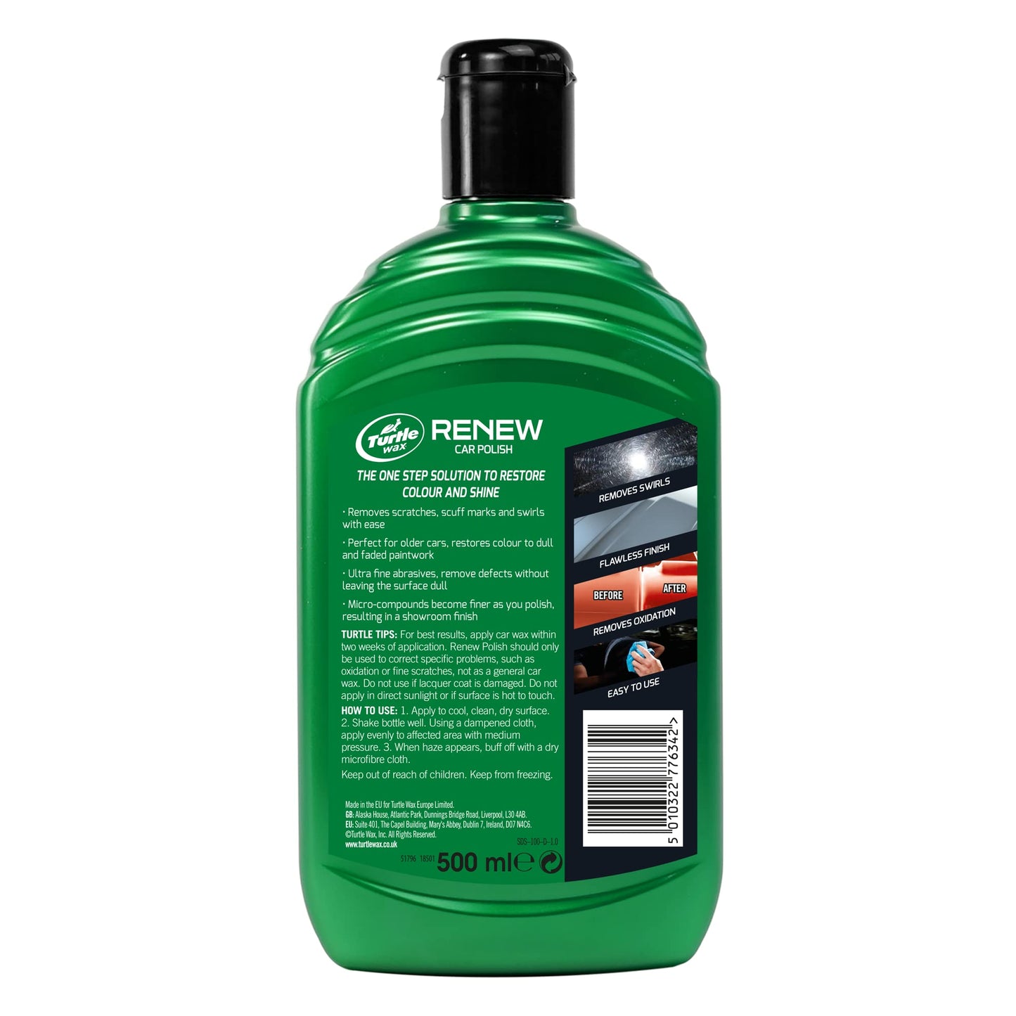- Turtle Wax 51796 | Renew Liquid Car Polish | Scratch Repair & Paintwork Restorer | 500ml -