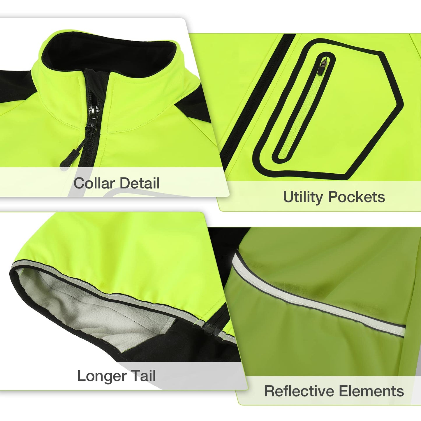 BERGRISAR Cycling Bike Jacket Mens Waterproof Thermal Windproof Cycle Running Hiking Jacket Softshell Fleece Coat BG011