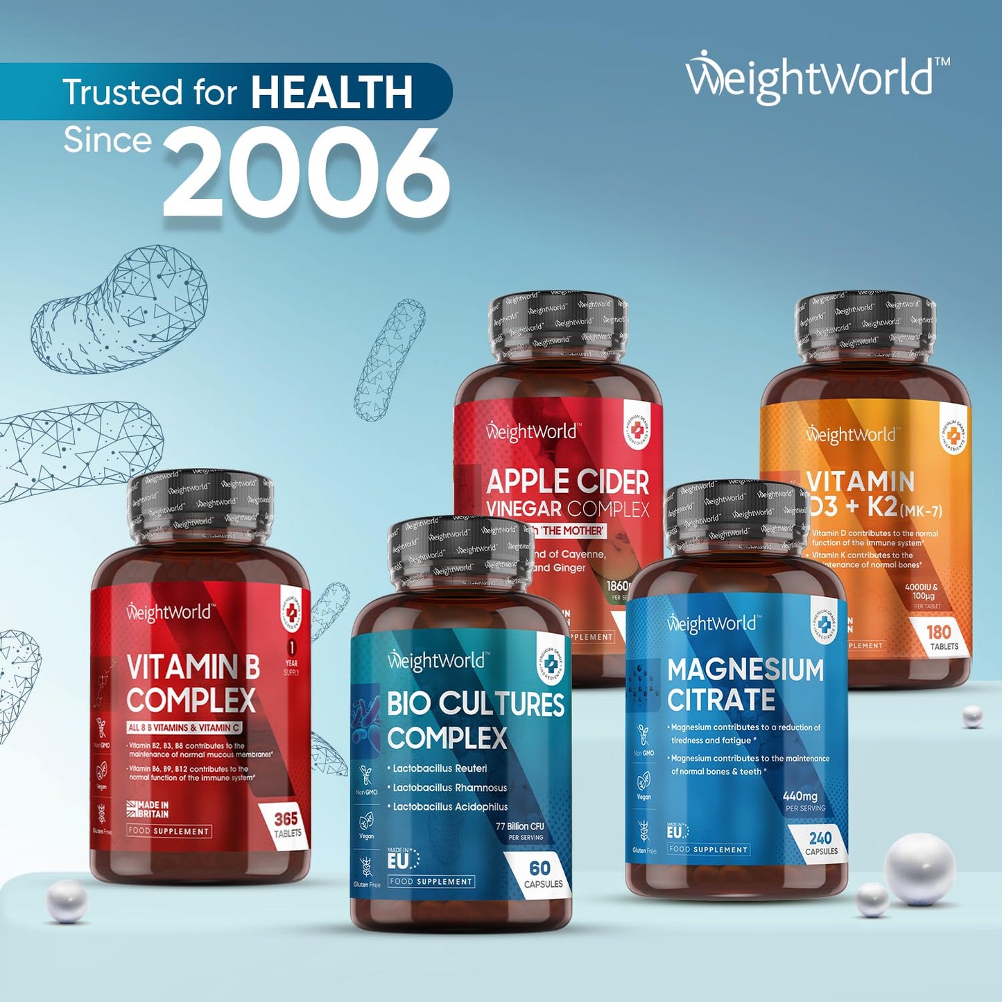 Bio Cultures Complex Probiotics and Prebiotics - 77 Billion CFU - 20 Live Bacterial Cultures - 60 Probiotic Complex Capsules for Women & Men - Lactobacillus Acidophilus, Gasseri, Rhamnosus & Reuteri