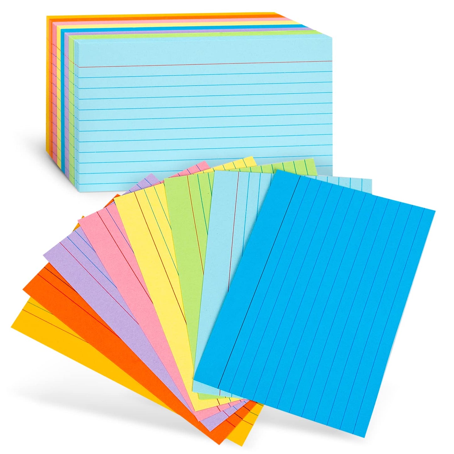 - Koogel Revision Cards Bulk | 272PCS Colourful Flash Cards | Thin Paper Index Cards -
