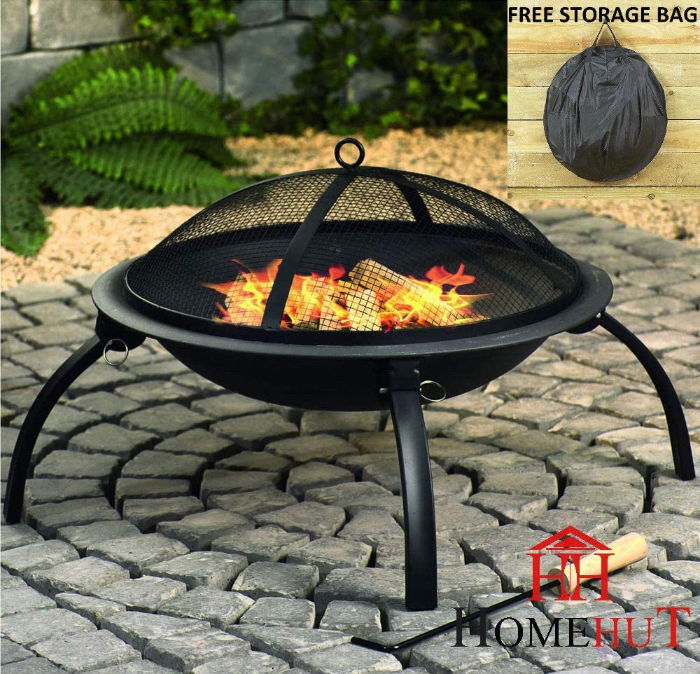 - HH Home Hut Fire Pit | Folding Portable Heater For Outdoors | Ideal For Garden BBQ -