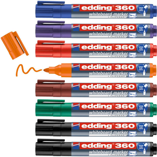 - Edding 360 whiteboard marker set | multi-coloured | 8 whiteboard pens -