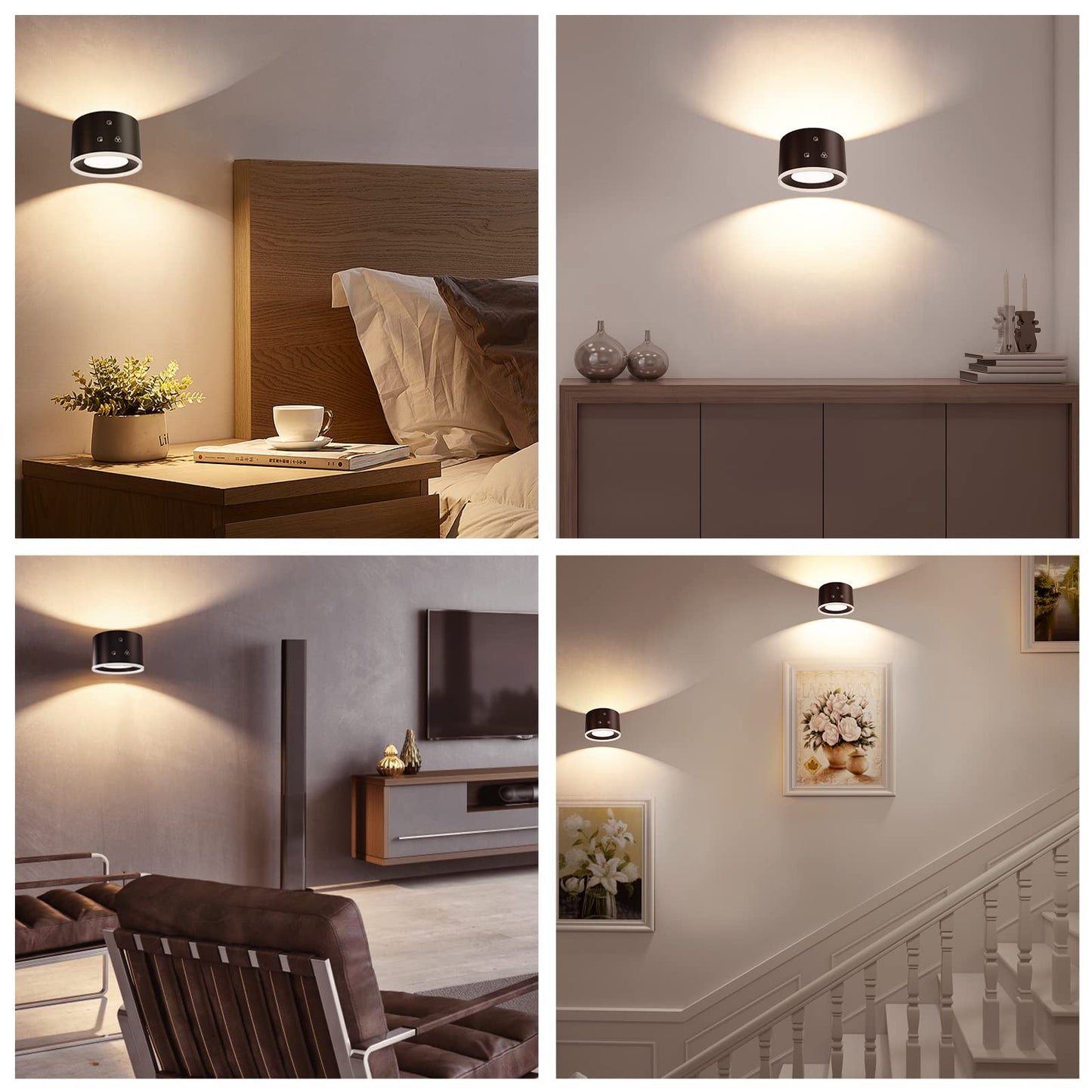 - Wall Light Indoor, Wall Lamp with Remote Control Dimmable RGB Ambient Lighting