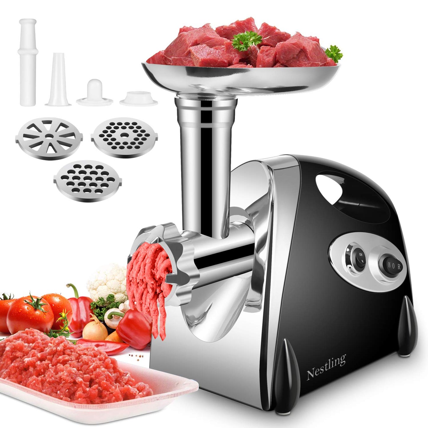 - Nestling® Electric Meat Mincer Grinder | Sausage Maker | Powerful 2800 Watt Copper Motor -