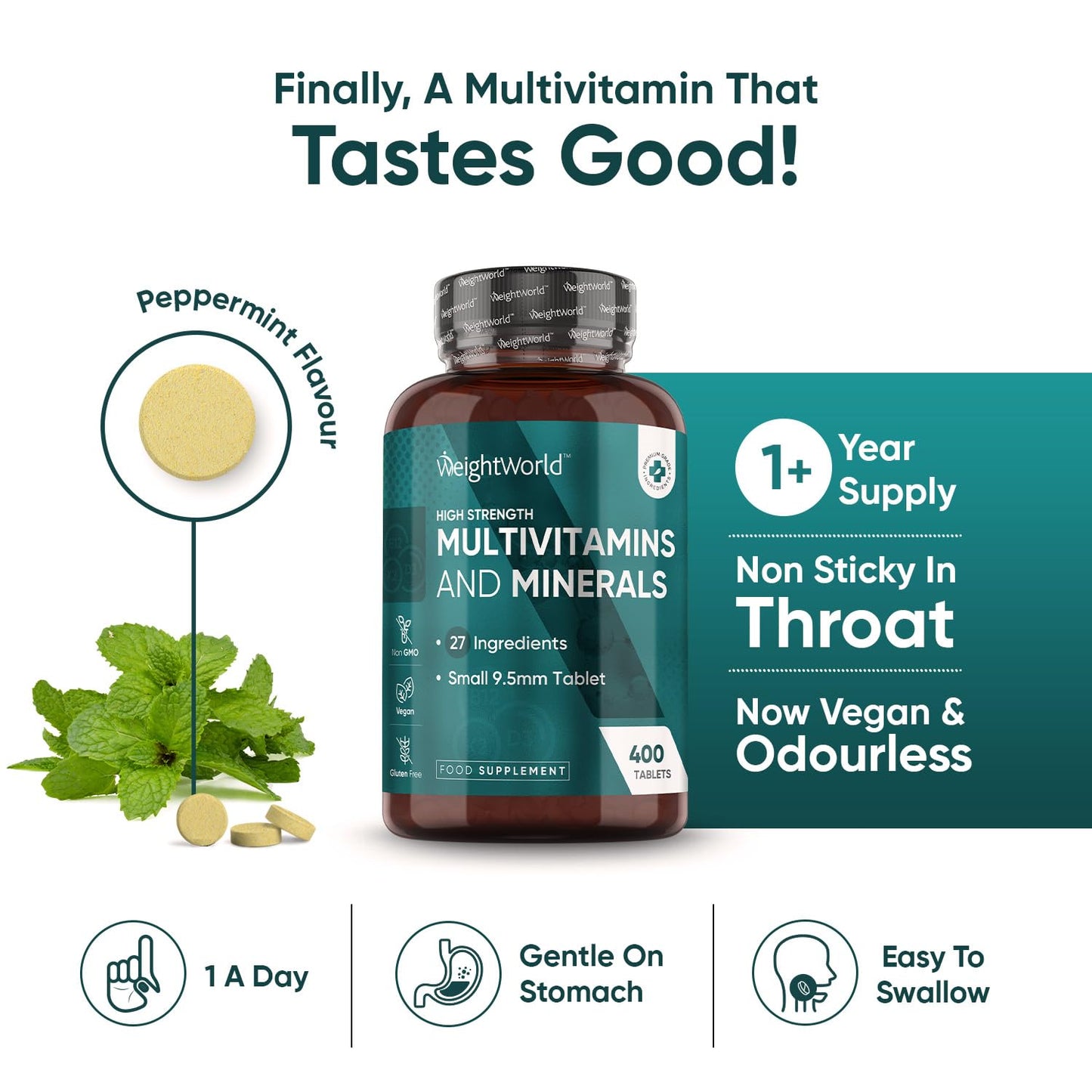 -Multivitamin Tablets for Men & Women  | 400Tablets (1+ Year Supply) 1 Tablet a Day -