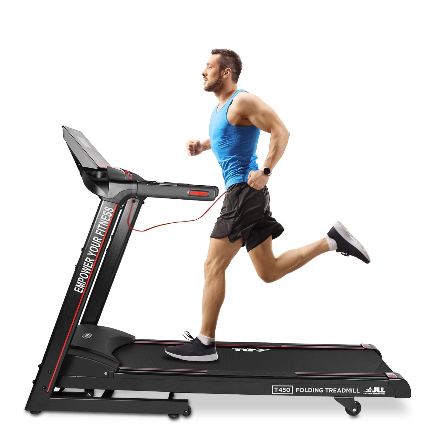 - JLL T450 Folding Home Treadmill | 4.5HP Treadmill with Speaker | LCD Display | Speed 0.3-16 KPH Walking Machine for Home -