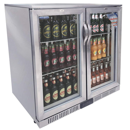 CATER-COOL CK3501LED Double Door Hinged Stainless Steel Bottle Cooler With LED Lighting (UK Mainland Del Only)