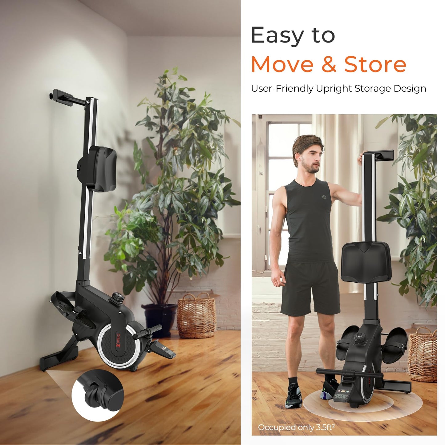 - Dripex Magnetic Rowing Machine with Aluminum Slide Rail | 16 Levels of Adjustable Resistance | Max Weight Capacity 265 Lbs for Home Gym | LCD App/Monitor -