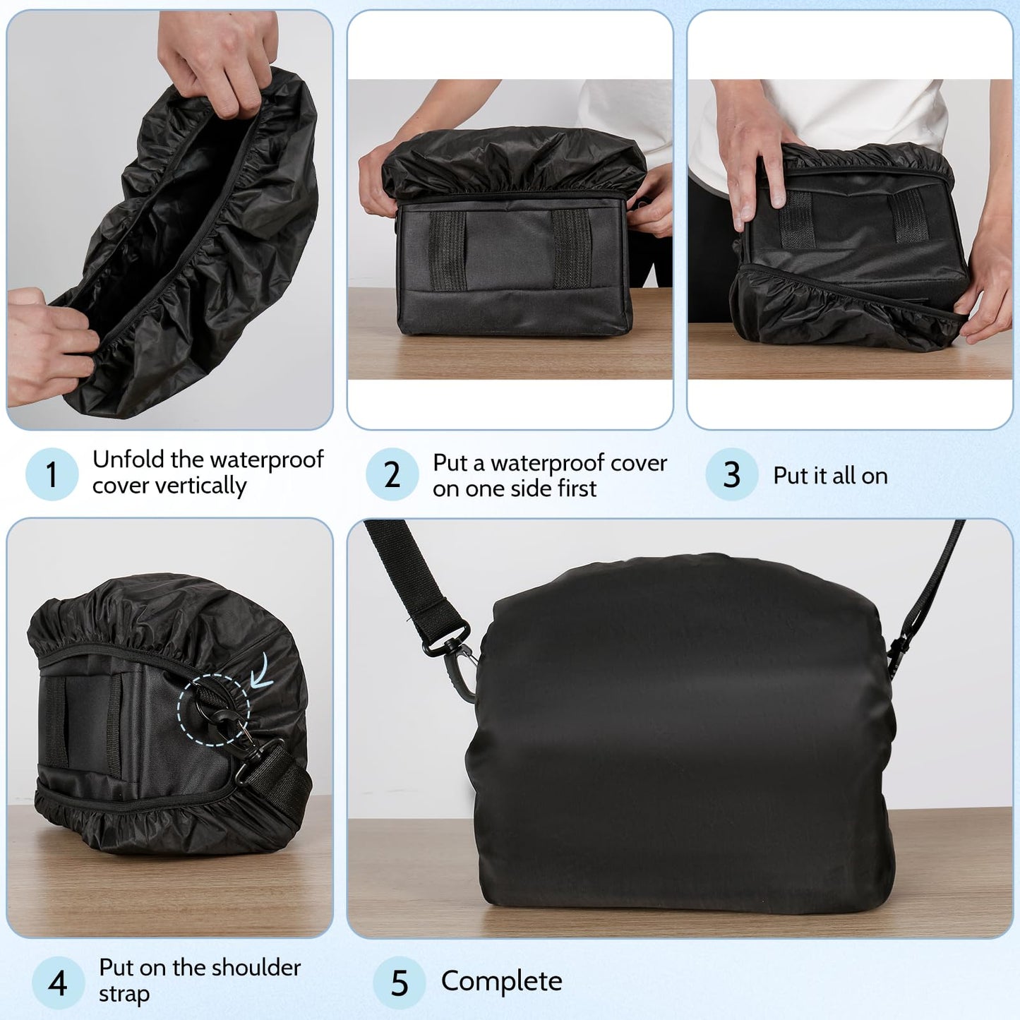 ATHEM SLR Camera Bag, Large Capacity Waterproof Shockproof Single Camera Shoulder Bag, Camera Case Bag, Camera Bags for DSLR and Lenses, with Waterproof Cover