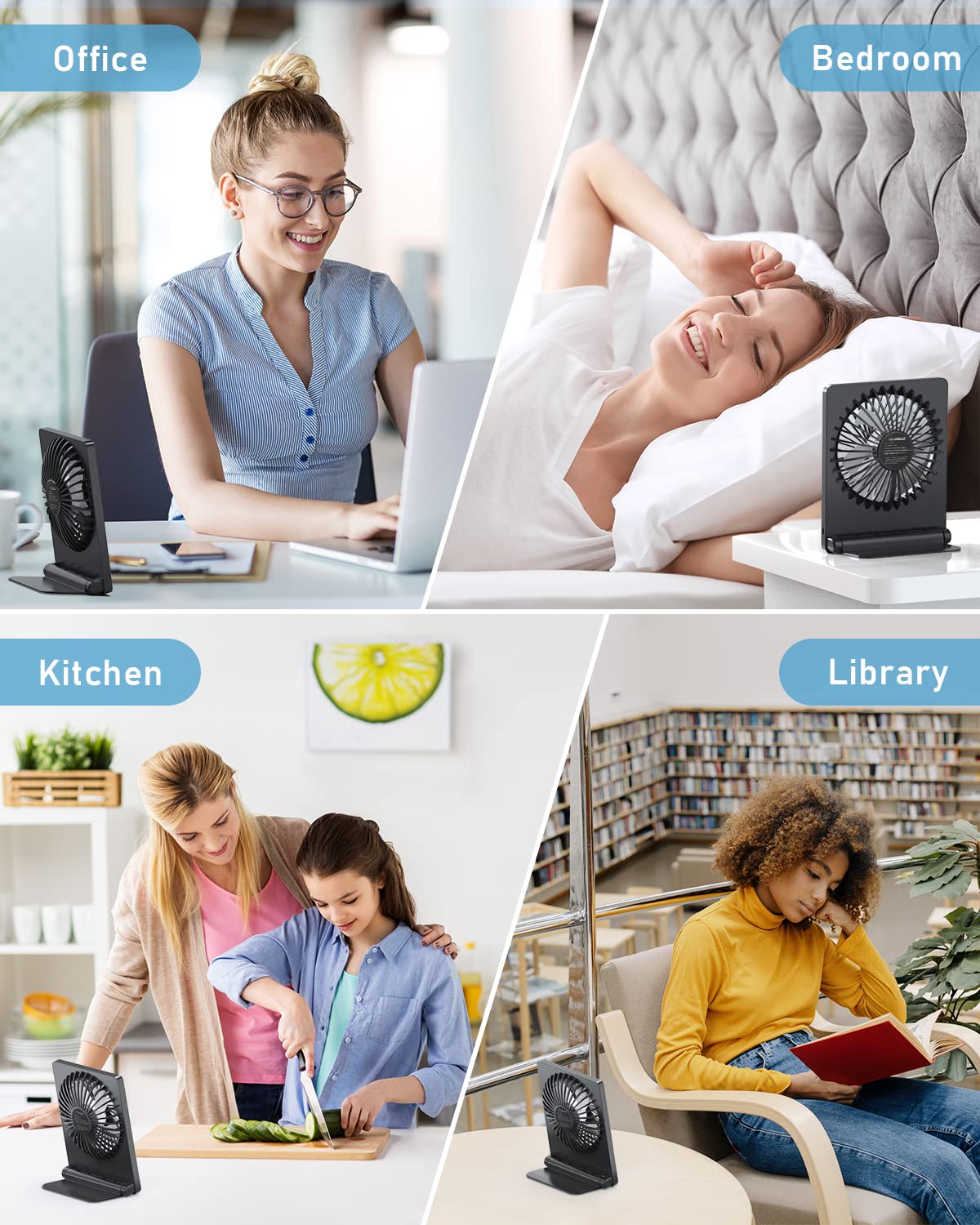 - TriPole USB Desk Fan | 2000mAh Portable USB Fan | 3 Speeds | Rechargeable | Mini Fan -