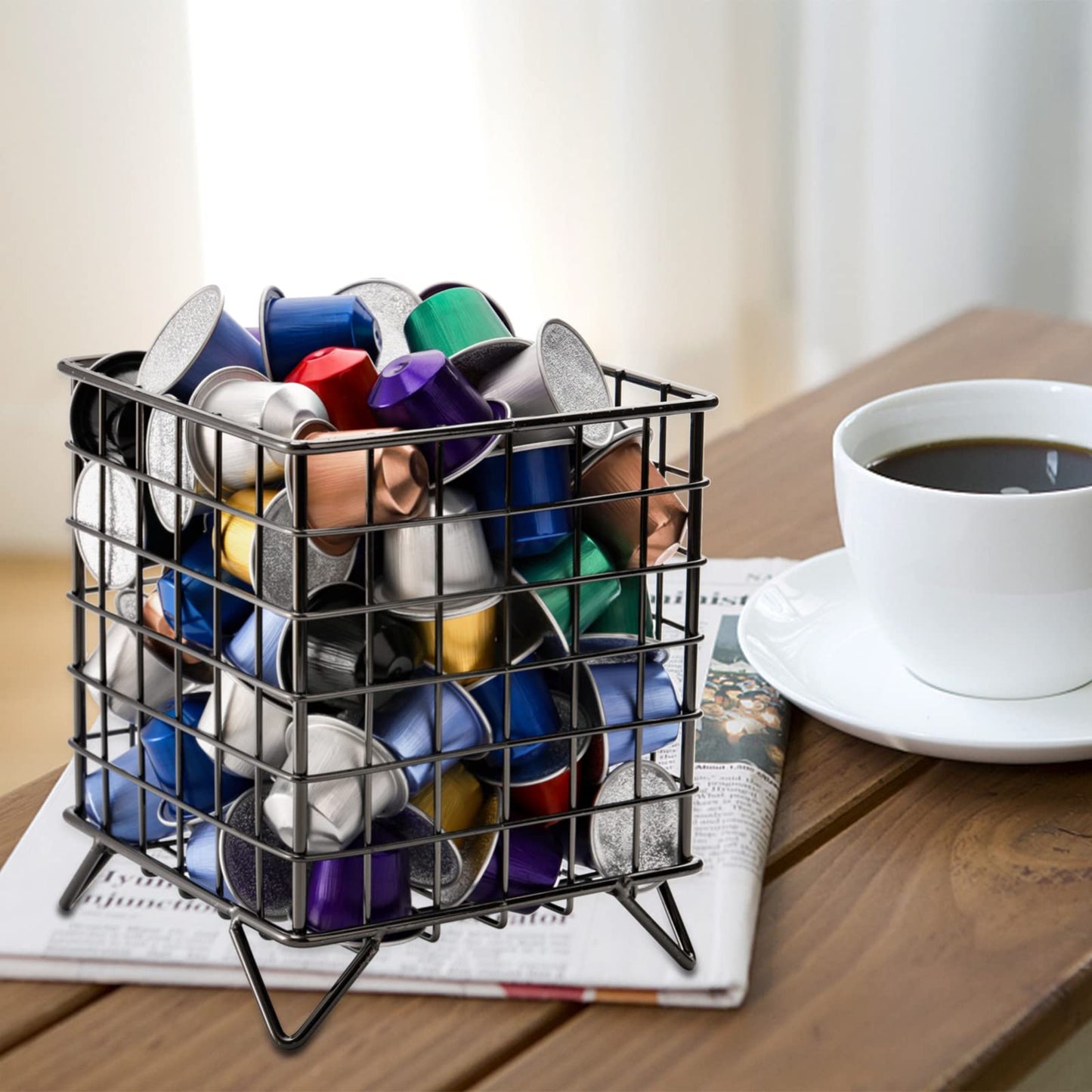 - Okllen 2 Pack Coffee Pod Holder | Square Wire K Cup Holder Espresso Pod Organizer -