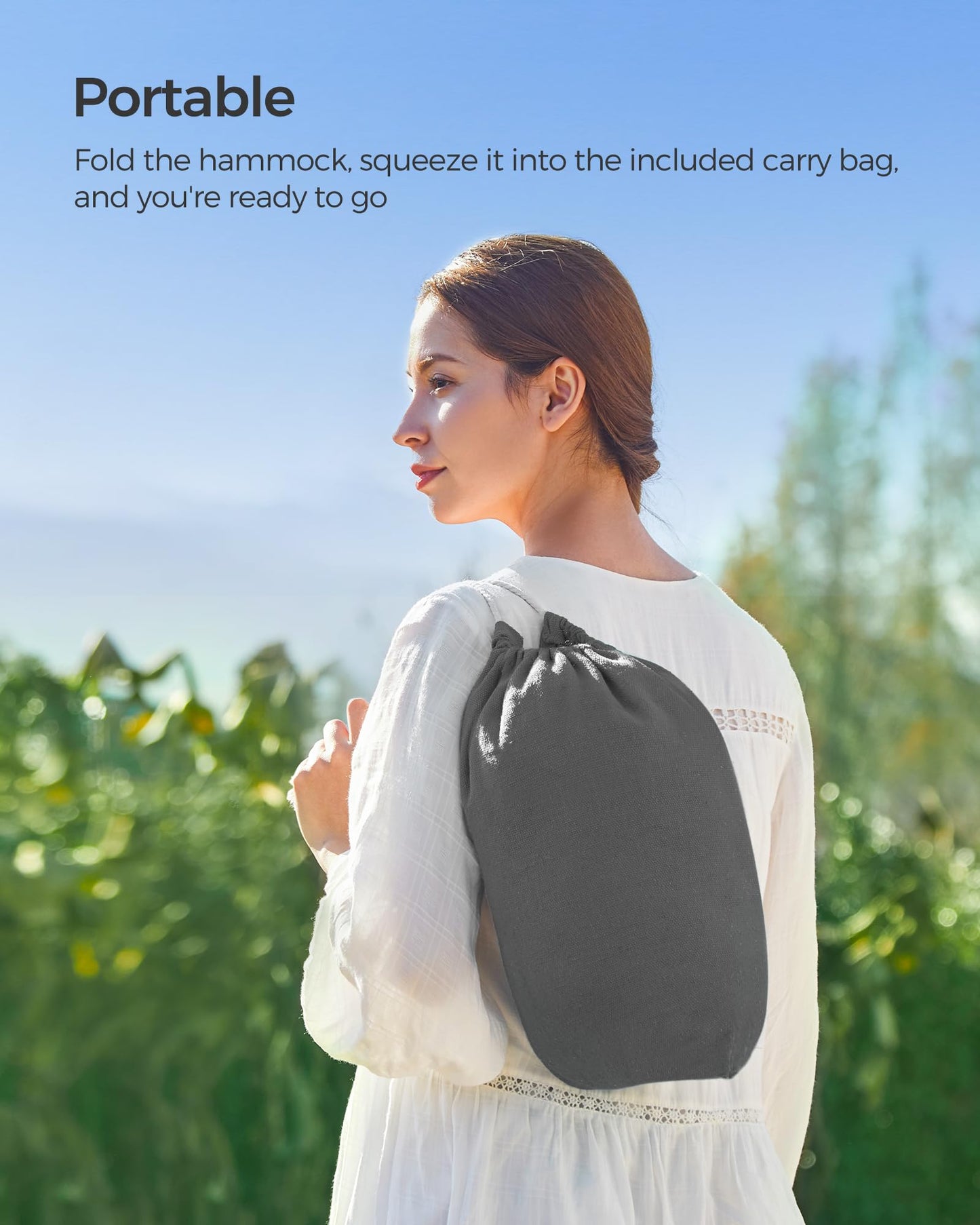 - SONGMICS Hammock | 210 x 150 cm | Double Hammock | 300 kg Load Capacity | For Terrace, Garden, Outdoor, Camping | Complete With Carry Bag | Grey GDC15GY -