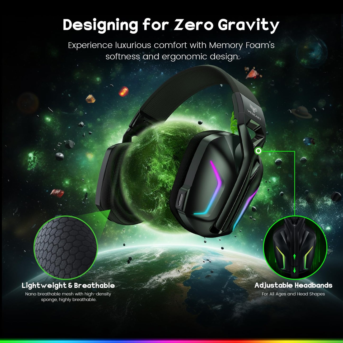 - WESEARY Wireless Gaming Headsets