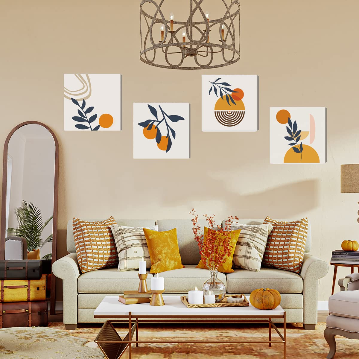 - OYIMUA Boho Wall Art Poster | 8 x 8 Set of 4 -