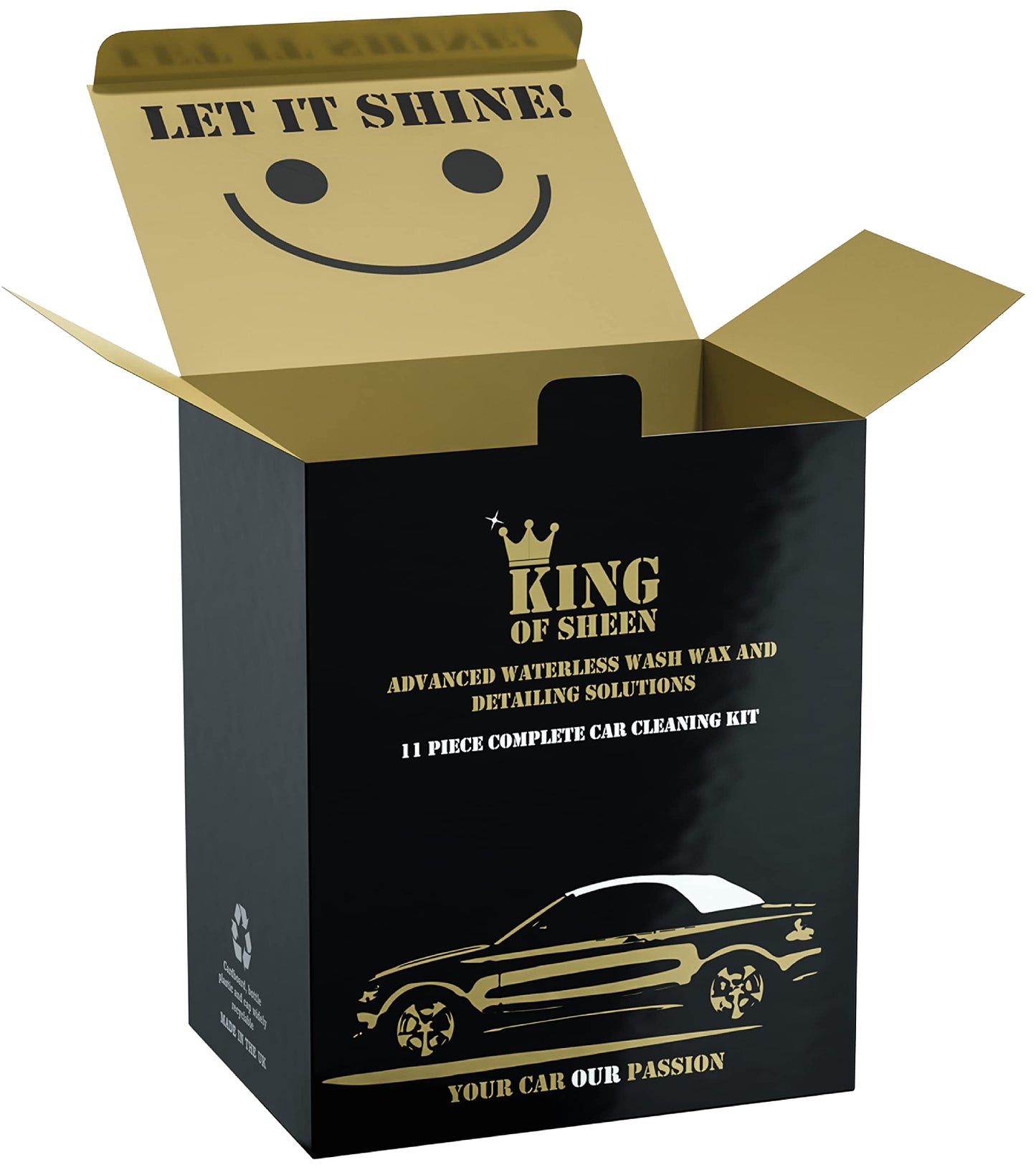 - King of Sheen Waterless 11 Piece Car Cleaning Kit | Car Gift Set -