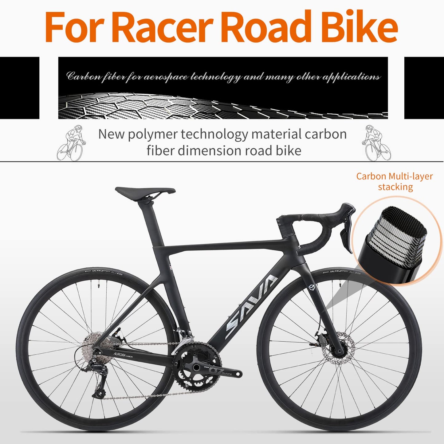 - SAVADECK Carbon Fiber Road Bike | 700C Racing Bicycle Carbon Frame -