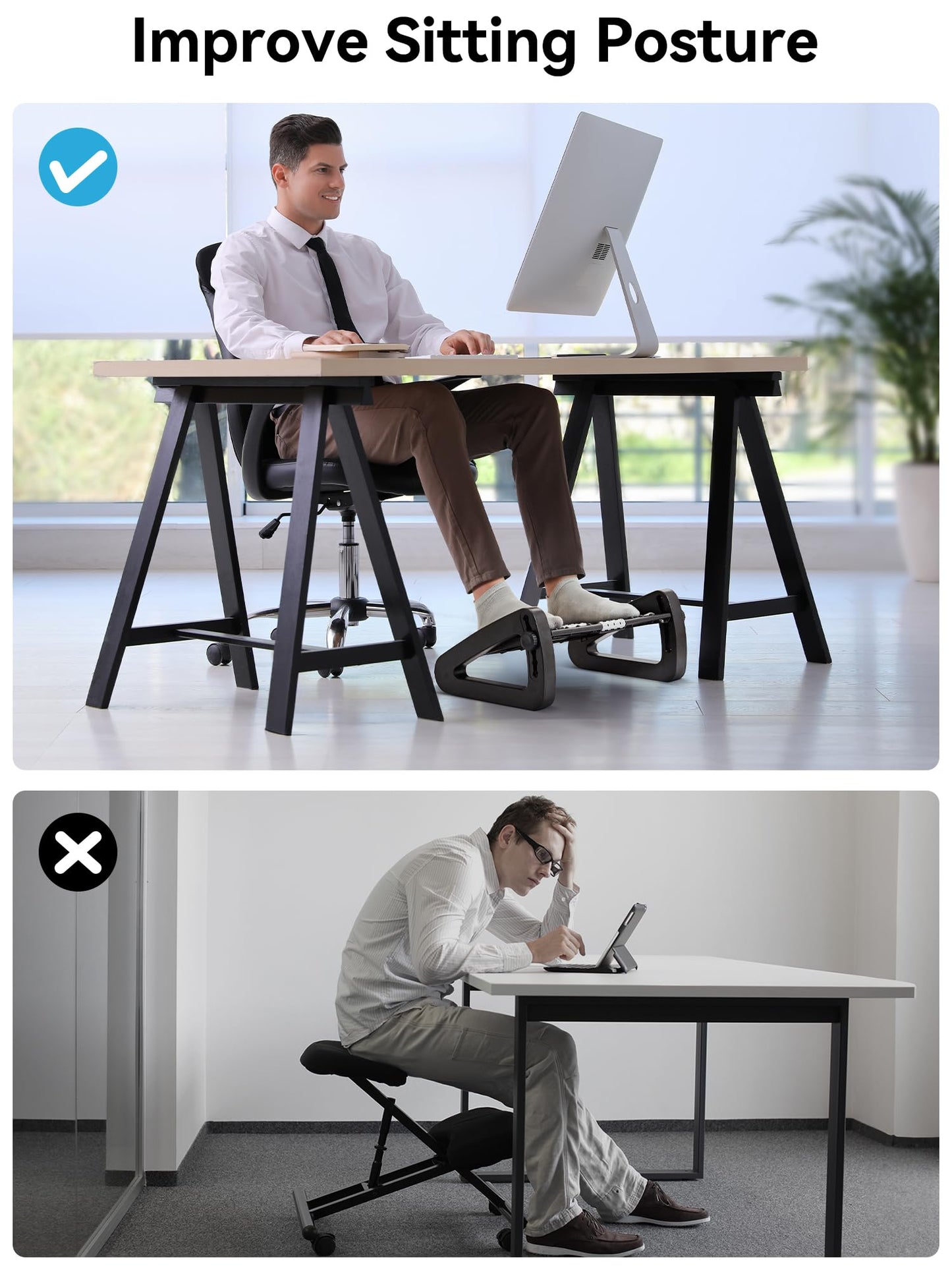 - HEETA Foot Rest Under Desk | Adjustable Height Footrest Ergonomic Foot Stool with Massager Function -